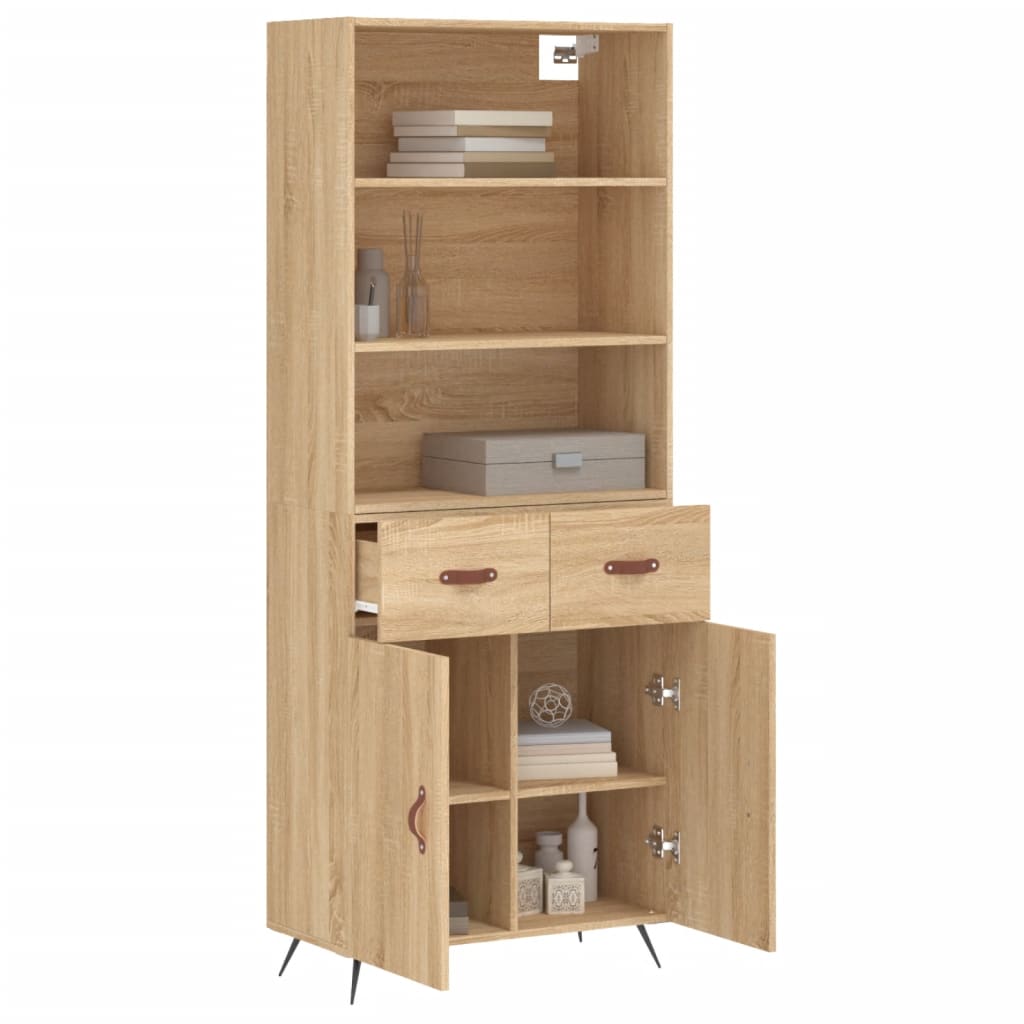 Highboard Sonoma-Eiche 69,5x34x180 cm Holzwerkstoff