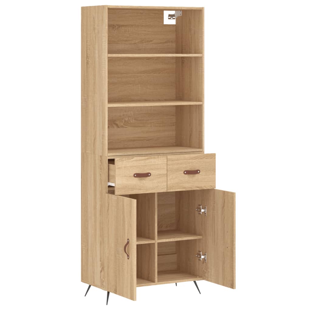 Highboard Sonoma-Eiche 69,5x34x180 cm Holzwerkstoff