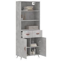 Thumbnail for Highboard Betongrau 69,5x34x180 cm Holzwerkstoff