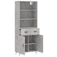 Thumbnail for Highboard Betongrau 69,5x34x180 cm Holzwerkstoff