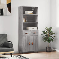 Thumbnail for Highboard Grau Sonoma 69,5x34x180 cm Holzwerkstoff