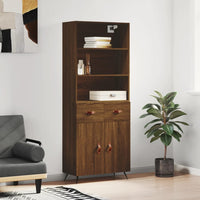 Thumbnail for Highboard Braun Eichen-Optik 69,5x34x180 cm Holzwerkstoff
