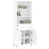 Thumbnail for Highboard Weiß 69,5x34x180 cm Holzwerkstoff