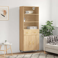 Thumbnail for Highboard Sonoma-Eiche 69,5x34x180 cm Holzwerkstoff