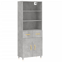 Thumbnail for Highboard Betongrau 69,5x34x180 cm Holzwerkstoff