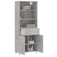 Thumbnail for Highboard Betongrau 69,5x34x180 cm Holzwerkstoff