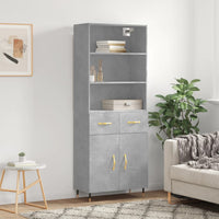Thumbnail for Highboard Betongrau 69,5x34x180 cm Holzwerkstoff