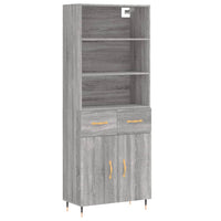 Thumbnail for Highboard Grau Sonoma 69,5x34x180 cm Holzwerkstoff