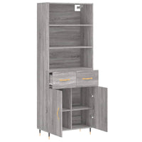 Thumbnail for Highboard Grau Sonoma 69,5x34x180 cm Holzwerkstoff