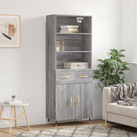 Thumbnail for Highboard Grau Sonoma 69,5x34x180 cm Holzwerkstoff