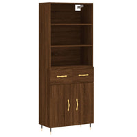 Thumbnail for Highboard Braun Eichen-Optik 69,5x34x180 cm Holzwerkstoff