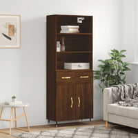 Thumbnail for Highboard Braun Eichen-Optik 69,5x34x180 cm Holzwerkstoff