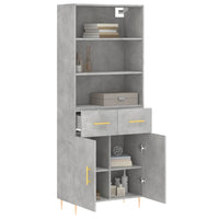 Thumbnail for Highboard Betongrau 69,5x34x180 cm Holzwerkstoff