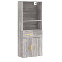 Thumbnail for Highboard Grau Sonoma 69,5x34x180 cm Holzwerkstoff
