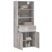 Thumbnail for Highboard Grau Sonoma 69,5x34x180 cm Holzwerkstoff