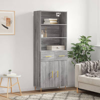 Thumbnail for Highboard Grau Sonoma 69,5x34x180 cm Holzwerkstoff