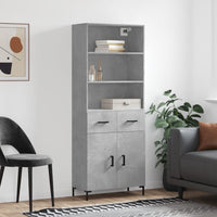 Thumbnail for Highboard Betongrau 69,5x34x180 cm Holzwerkstoff