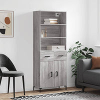 Thumbnail for Highboard Grau Sonoma 69,5x34x180 cm Holzwerkstoff