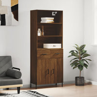 Thumbnail for Highboard Braun Eichen-Optik 69,5x34x180 cm Holzwerkstoff