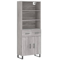 Thumbnail for Highboard Grau Sonoma 69,5x34x180 cm Holzwerkstoff