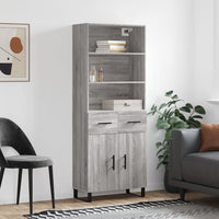 Thumbnail for Highboard Grau Sonoma 69,5x34x180 cm Holzwerkstoff