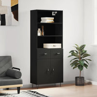 Thumbnail for Highboard Schwarz 69,5x34x180 cm Holzwerkstoff