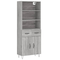 Thumbnail for Highboard Grau Sonoma 69,5x34x180 cm Holzwerkstoff