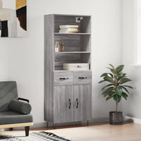 Thumbnail for Highboard Grau Sonoma 69,5x34x180 cm Holzwerkstoff
