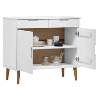 Thumbnail for Sideboard MOLDE Weiß 90x40x80 cm Massivholz Kiefer