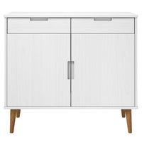 Thumbnail for Sideboard MOLDE Weiß 90x40x80 cm Massivholz Kiefer
