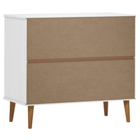 Thumbnail for Sideboard MOLDE Weiß 90x40x80 cm Massivholz Kiefer
