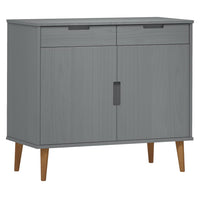 Thumbnail for Sideboard MOLDE Grau 90x40x80 cm Massivholz Kiefer