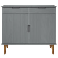 Thumbnail for Sideboard MOLDE Grau 90x40x80 cm Massivholz Kiefer