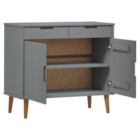 Thumbnail for Sideboard MOLDE Grau 90x40x80 cm Massivholz Kiefer