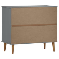 Thumbnail for Sideboard MOLDE Grau 90x40x80 cm Massivholz Kiefer