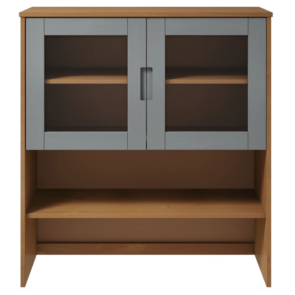 Highboard-Oberteil MOLDE Braun 90x35x100 cm Massivholz Kiefer
