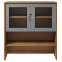 Thumbnail for Highboard-Oberteil MOLDE Braun 90x35x100 cm Massivholz Kiefer