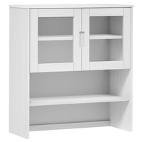 Thumbnail for Highboard-Oberteil MOLDE Weiß 90x35x100 cm Massivholz Kiefer
