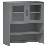 Thumbnail for Highboard-Oberteil MOLDE Grau 90x35x100 cm Massivholz Kiefer