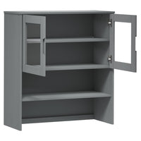 Thumbnail for Highboard-Oberteil MOLDE Grau 90x35x100 cm Massivholz Kiefer