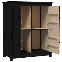 Thumbnail for Sideboard Schwarz 83x41,5x100 cm Massivholz Kiefer