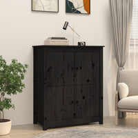 Thumbnail for Sideboard Schwarz 83x41,5x100 cm Massivholz Kiefer