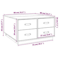 Thumbnail for Couchtisch 80x80x45 cm Massivholz Kiefer