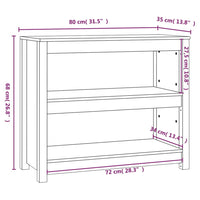 Thumbnail for Bücherregal Grau 80x35x68 cm Massivholz Kiefer