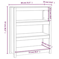 Thumbnail for Bücherregal 80x35x97 cm Massivholz Kiefer