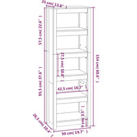 Thumbnail for Bücherregal Grau 50x35x154 cm Massivholz Kiefer