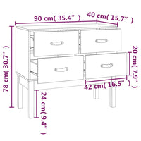 Thumbnail for Konsolenschrank 90x40x78 cm Massivholz Kiefer