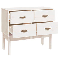 Thumbnail for Konsolenschrank Weiß 90x40x78 cm Massivholz Kiefer
