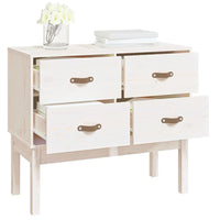 Thumbnail for Konsolenschrank Weiß 90x40x78 cm Massivholz Kiefer