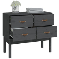 Thumbnail for Konsolenschrank Grau 90x40x78 cm Massivholz Kiefer